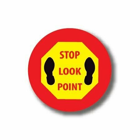 ERGOMAT 12in CIRCLE SIGNS - Stop Look Point DSV-SIGN 144 #1777 -UEN